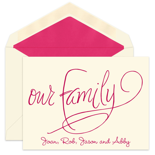 Our Family Ecru Foldover Note Cards
